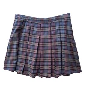 Hot Topic Umbrella Academy Gerard Way Pleated Plaid Mini Skirt, Size 0/XL